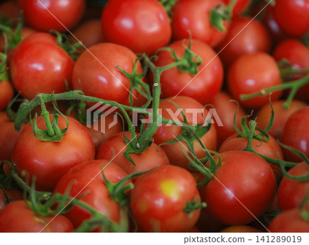 fresh and delicious tomatoes at the market fresh and delicious tomatoes at the market 141289019