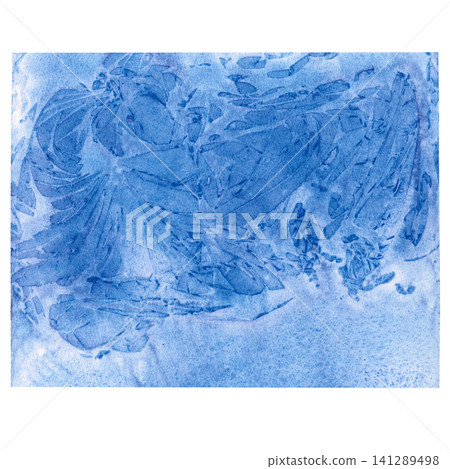 A watercolor wash in shades of indigo and azure, with a texture reminiscent of ice patterns or winter landscapes. Perfect for creating atmospheric postcards inspired by winter, cold, and the sea. A watercolor wash in shades of indigo and azure, with a texture reminiscent of ice patterns or winter landscapes. Perfect for creating atmospheric postcards inspired by winter, cold, and the sea. 141289498