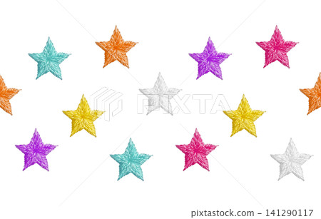 [Colorful Star Seamless Pattern] Hand Embroidery Illustration Material 141290117