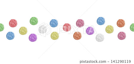 [Colorful circular motif seamless pattern] Hand embroidery illustration material 141290119