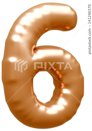 3D image_balloon_6_gold 3D image_balloon_6_gold 141290370