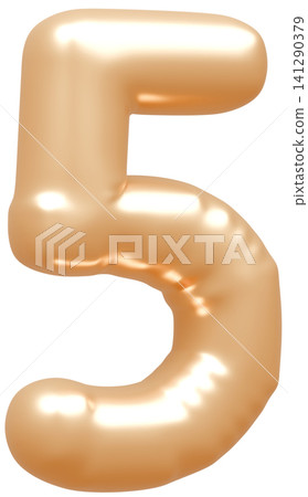 3D image_balloon_5_gold 3D image_balloon_5_gold 141290379