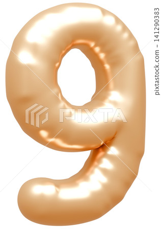 3D image_balloon_9_gold 141290383