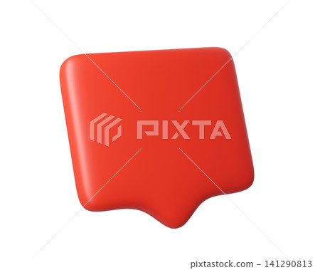 3D red chat bubble icon, isolated on background. Modern discount or special offer badge, ideal for ecommerce, sales promotion, price reduction, or marketing. 3d render 3D red chat bubble icon, isolated on background. Modern discount or special offer badge, ideal for ecommerce, sales promotion, price reduction, or marketing. 3d render 141290813
