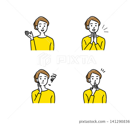 各種表達的婦女 各種表達的婦女 141290836