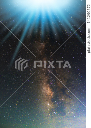 Milky Way and rays (from above) combined Milky Way and rays (from above) combined 141290872