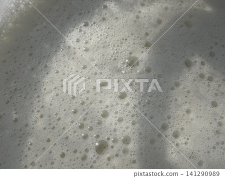 Sparkling White Soap Foam Bubbles Abstract Texture Background 141290989