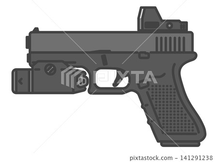 Custom pistol equipped with optical sight and weapon light Custom pistol equipped with optical sight and weapon light 141291238