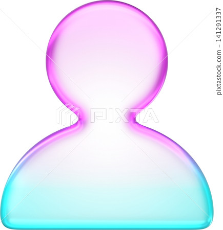 Pastel holographic user avatar icon with smooth pink and cyan neon soft gradient. Translucent fluid glossy design element suited for member profile login interface button Pastel holographic user avatar icon with smooth pink and cyan neon soft gradient. Translucent fluid glossy design element suited for member profile login interface button 141291337