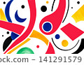 Colorful Abstract Geometric Background with Bold Modern Shapes 141291579