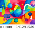 Abstract Colorful Watercolor Background 141291580