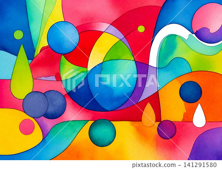 Abstract Colorful Watercolor Background 141291580
