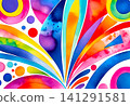 Colorful Abstract Watercolor Background 141291581