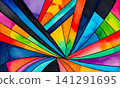 Background with bright colorful stripes, abstract pattern 141291695