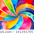 Abstract bright multicolored background, colorful watercolor pattern 141291705