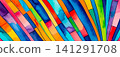 Bright watercolor abstract pattern with multicolored stripes 141291708