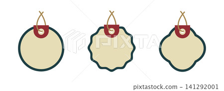 Illustration set of circular tags with copy space Illustration set of circular tags with copy space 141292001