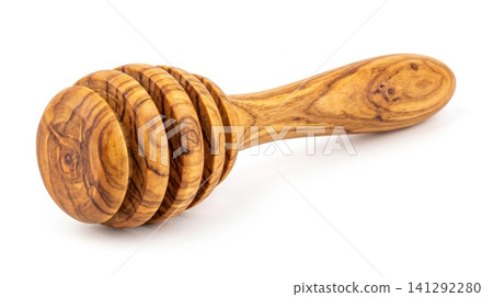 Traditional wooden honey dipper crafted from natural textured wood with culinary accessory isolated background traditional handmade lifestyle sweetener breakfast prepared tableware utensils Traditional wooden honey dipper crafted from natural textured wood with culinary accessory isolated background traditional handmade lifestyle sweetener breakfast prepared tableware utensils 141292280