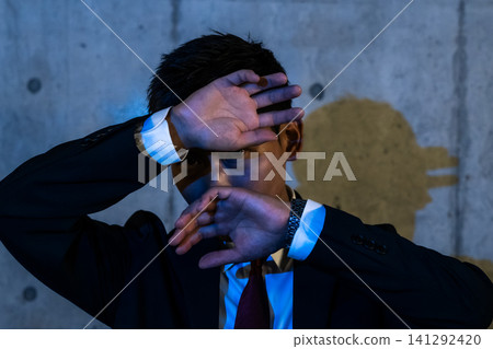A cornered businessman A cornered businessman 141292420