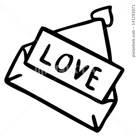 Hand drawn love envelope outline for Valentine's Day, kid colouring book, wedding card, shirt print, girl power, sticker, love sign, heart symbol, label, tattoo, sticker, love letter, relationship Hand drawn love envelope outline for Valentine's Day, kid colouring book, wedding card, shirt print, girl power, sticker, love sign, heart symbol, label, tattoo, sticker, love letter, relationship 141293971