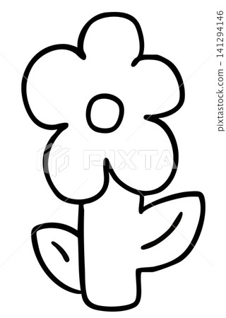 Hand drawn flower with leaf outline for kid colouring book, floral print, nature, garden, spring, summer vibes, plants, tree, blossom, blooming, home backyard, picnic, park, outdoors, home, house yard Hand drawn flower with leaf outline for kid colouring book, floral print, nature, garden, spring, summer vibes, plants, tree, blossom, blooming, home backyard, picnic, park, outdoors, home, house yard 141294146