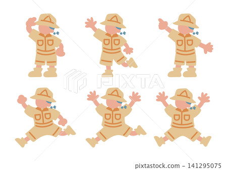 A girl dressed as an explorer A girl dressed as an explorer 141295075
