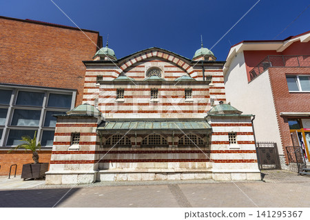 Hammam building displaying oriental architecture in Trencianske Teplice 141295367