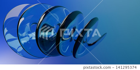 Futuristic 3D deep blue glass overlapping rings composition on bright blue background high quality wallpaper Futuristic 3D deep blue glass overlapping rings composition on bright blue background high quality wallpaper 141295374