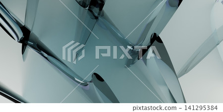 Close up abstract 3D architectural frosted glass panels with sharp geometric shadows minimalist wallpaper Close up abstract 3D architectural frosted glass panels with sharp geometric shadows minimalist wallpaper 141295384