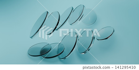 Minimal Transparent Glass Oval Shapes on Soft Blue Background Modern Luxury Abstract 3D Illustration Design Minimal Transparent Glass Oval Shapes on Soft Blue Background Modern Luxury Abstract 3D Illustration Design 141295410