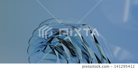 Luxury Transparent Glass Circular Spiral Abstract Background with Blue Crystal Geometric 3D Illustration Design Luxury Transparent Glass Circular Spiral Abstract Background with Blue Crystal Geometric 3D Illustration Design 141295412