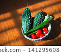Fresh summer vegetables harvested from a home garden 141295608