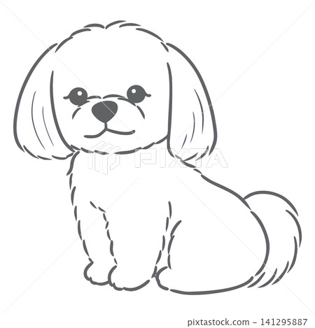 A simple and cute hand-drawn illustration of a Shih Tzu sitting down. A simple and cute hand-drawn illustration of a Shih Tzu sitting down. 141295887