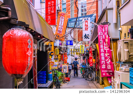 Tokyo cityscape in Japan - View of the drinking district "Sancha 3rd Street" (Sangenjaya Triangle Area) right next to Sangenjaya Station Tokyo cityscape in Japan - View of the drinking district "Sancha 3rd Street" (Sangenjaya Triangle Area) right next to Sangenjaya Station 141296304