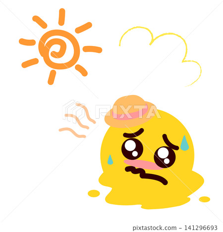 Emoticons representing heatstroke/sunstroke (Summer) Emoticons representing heatstroke/sunstroke (Summer) 141296693