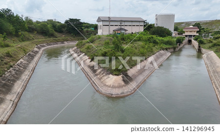 Agricultural Machinery, Beauty, Beauty In Nature, Blue, Canal Agricultural Machinery, Beauty, Beauty In Nature, Blue, Canal 141296945