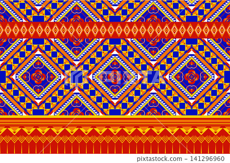 Geometric ethnic oriental pattern. Geometric ethnic pattern. Ethnic pattern. Navajo, Native American tribal fabric design for clothing, textile, wrapping, background, wallpaper, carpet, embroidery Geometric ethnic oriental pattern. Geometric ethnic pattern. Ethnic pattern. Navajo, Native American tribal fabric design for clothing, textile, wrapping, background, wallpaper, carpet, embroidery 141296960