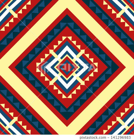Geometric ethnic Navajo pattern. Aztec Boho geometric pattern. Native American Southwestern style. Fabric design for clothing, textile, wrapping, background, wallpaper, carpet, embroidery, print Geometric ethnic Navajo pattern. Aztec Boho geometric pattern. Native American Southwestern style. Fabric design for clothing, textile, wrapping, background, wallpaper, carpet, embroidery, print 141296983