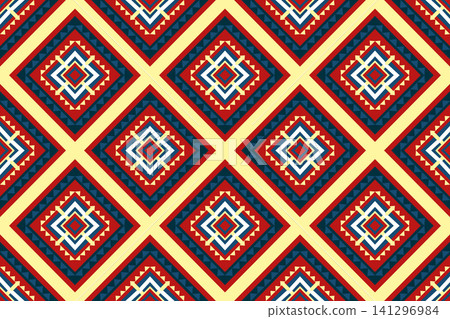 Geometric ethnic Navajo pattern. Aztec Boho geometric pattern. Native American Southwestern style. Fabric design for clothing, textile, wrapping, background, wallpaper, carpet, embroidery, print Geometric ethnic Navajo pattern. Aztec Boho geometric pattern. Native American Southwestern style. Fabric design for clothing, textile, wrapping, background, wallpaper, carpet, embroidery, print 141296984