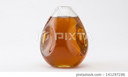 Glass vessel filled with golden amber honey syrup container transparent ingredient isolated background reflection culinary nutrition sweetener geometric brilliant Glass vessel filled with golden amber honey syrup container transparent ingredient isolated background reflection culinary nutrition sweetener geometric brilliant 141297286