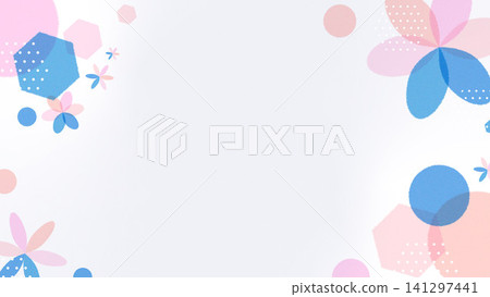 可愛的北歐風格花卉和幾何圖案自然邊框背景 可愛的北歐風格花卉和幾何圖案自然邊框背景 141297441