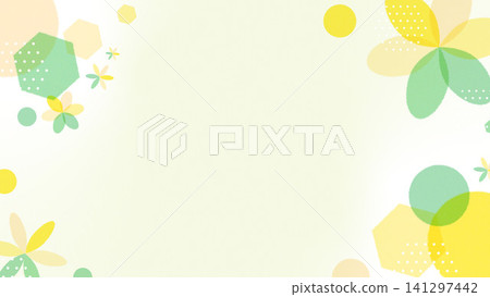 Cute Scandinavian-style floral and geometric pattern natural frame background Cute Scandinavian-style floral and geometric pattern natural frame background 141297442