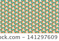 Japanese pattern background: Retro-colored hemp leaf pattern, 16:9 aspect ratio 141297609