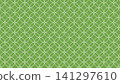 Japanese pattern background: Green with white lines of Shippo (seven treasures) pattern, 16:9 aspect ratio. 141297610
