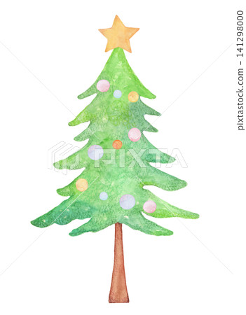 Christmas tree drawn in watercolor Christmas tree drawn in watercolor 141298000