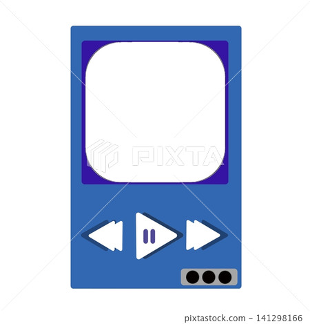 Digital MP3 Player Icon Blue Vector Illustration   141298166