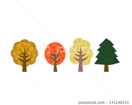 Autumn leaves - a colorful tree illustration Autumn leaves - a colorful tree illustration 141298331