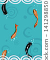 金魚在夏季游泳的插圖 141298850