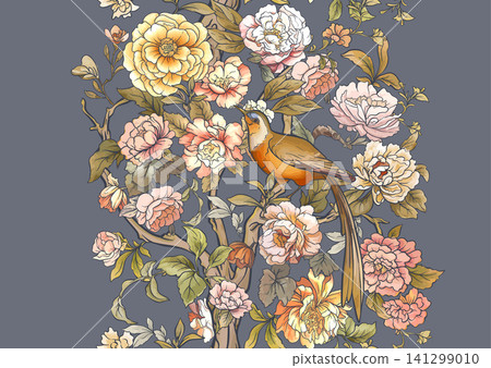 chinoiserie pattern with birds chinoiserie pattern with birds 141299010