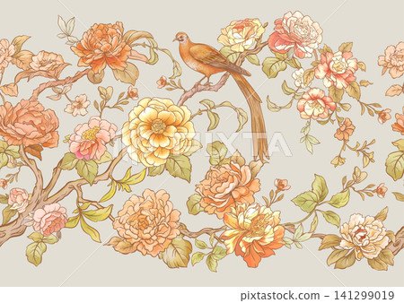 chinoiserie pattern with birds chinoiserie pattern with birds 141299019